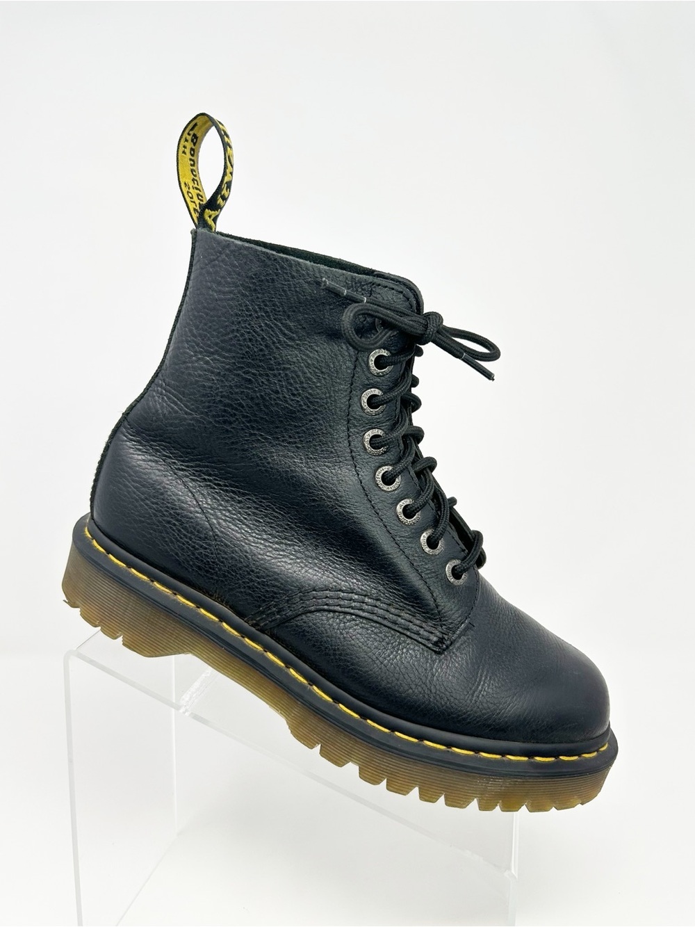 Dr. Martens 1460 Pascal Bex Lace Up Combat Boots Black Leather 8-Eye Size 9
